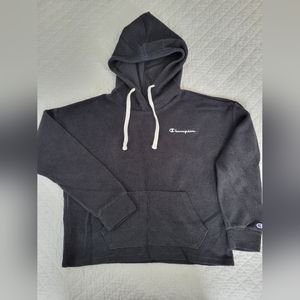 Women's Champion Black cropped hoodie, size medium
